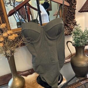 Haute Monde Forest Green corset/bustier body suit